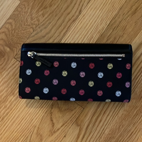 NWOT Vera Bradley Havana Rose Fabric/Faux Leather Polka Dot Wallet - Picture 3 of 8